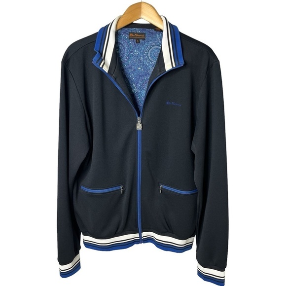 Ben Sherman Other - Ben Sherman Full Zip Track Jacket Sweatshirt Black Blue Size XXL